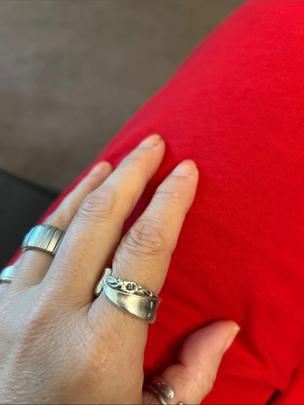 Silver Plated  Floral  Ring -